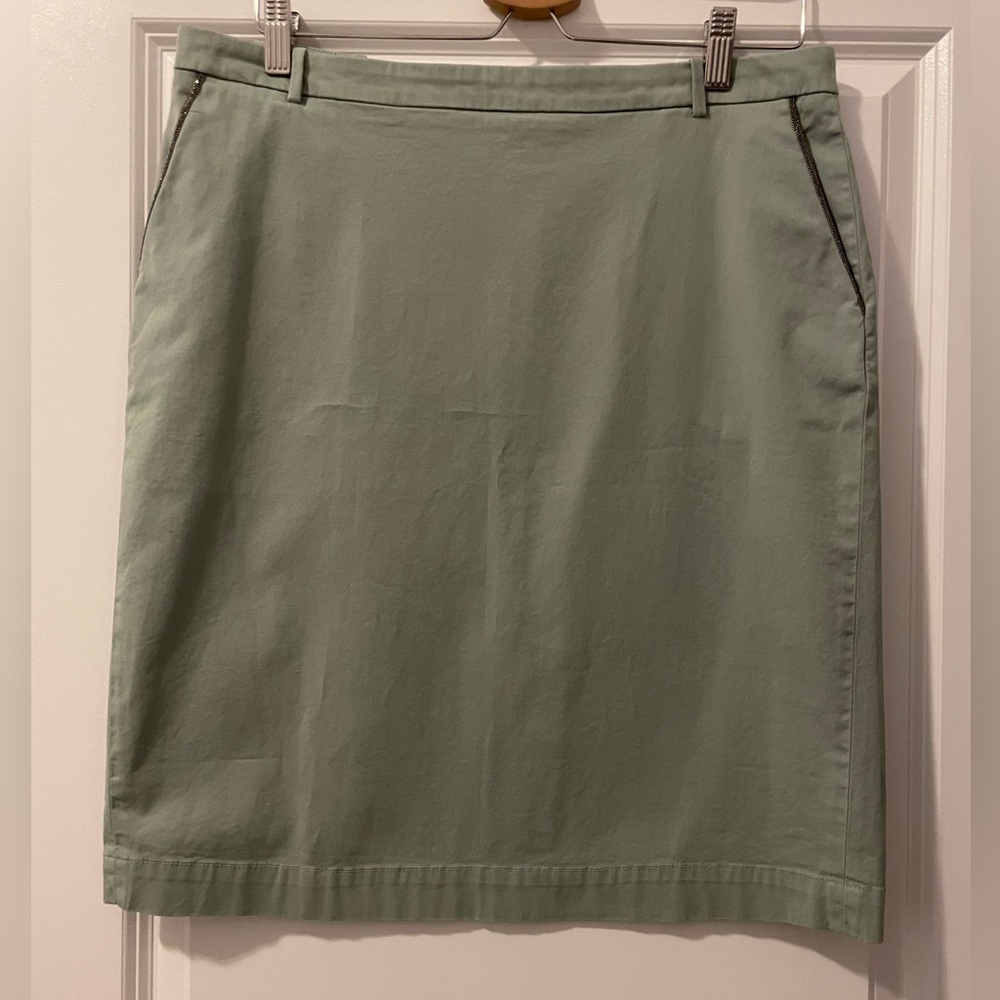Fabiana Filippi Size L Seafoam Green Cotton Mid-Length Skirt